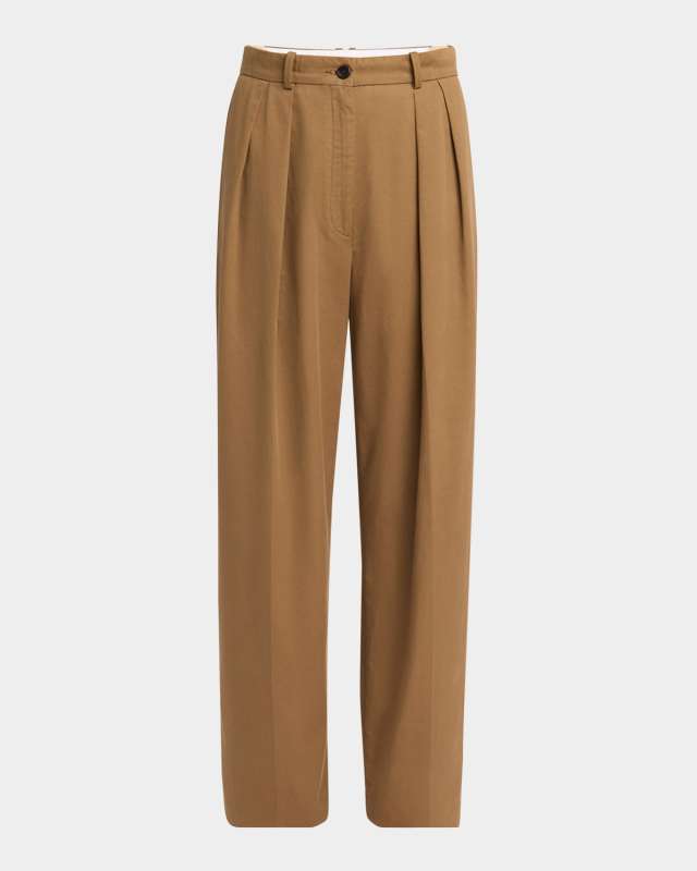 Igor Double-Pleated Wide-Leg Pants